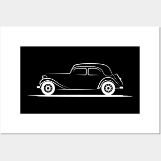 Citroen Traction Avant 15 Citroën 15 CV White Posters and Art